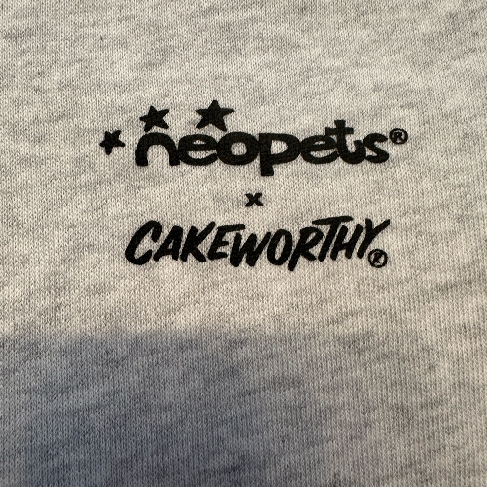 NWT Neopets x Cakeworthy Collab Gray Crewneck Graphic Sweater XS (Unisex) - Picture 6 of 7